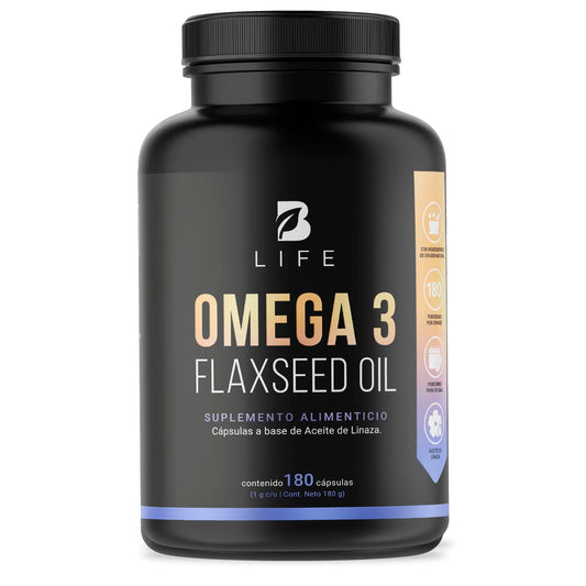 Aceite de Linaza Omega 3 B Life Puro 180 Cápsulas