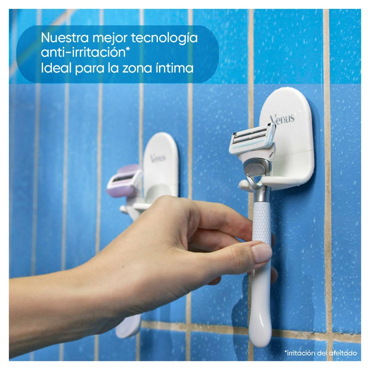 GILLETTE Venus para Área Íntima, Rastrillo para Mujer, 1 Mango + 1 Cartucho para Rastrillo Venus con Barrera Anti Irritación, Depilación Zona Íntima