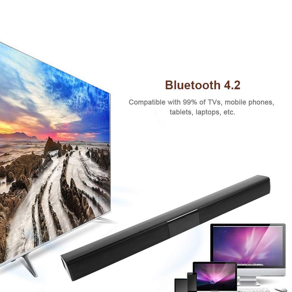 Barra de Sonido Bluetooth Oumij Negro de Alta Potencia con Sonido 3D Estéreo Envolvente para Cine en Casa