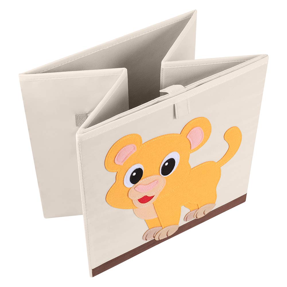 CLCROBD - Contenedores plegables de almacenamiento de cubos de animales, caja de juguetes de tela, pecho/organizador para guardería de niños, 13 pulgadas (Llama)