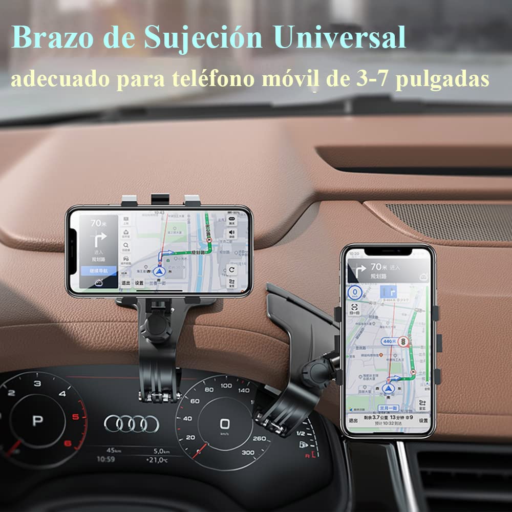 Soporte Móvil VADUMA Negro con Visualización de Número Giratoria 360° para Coche