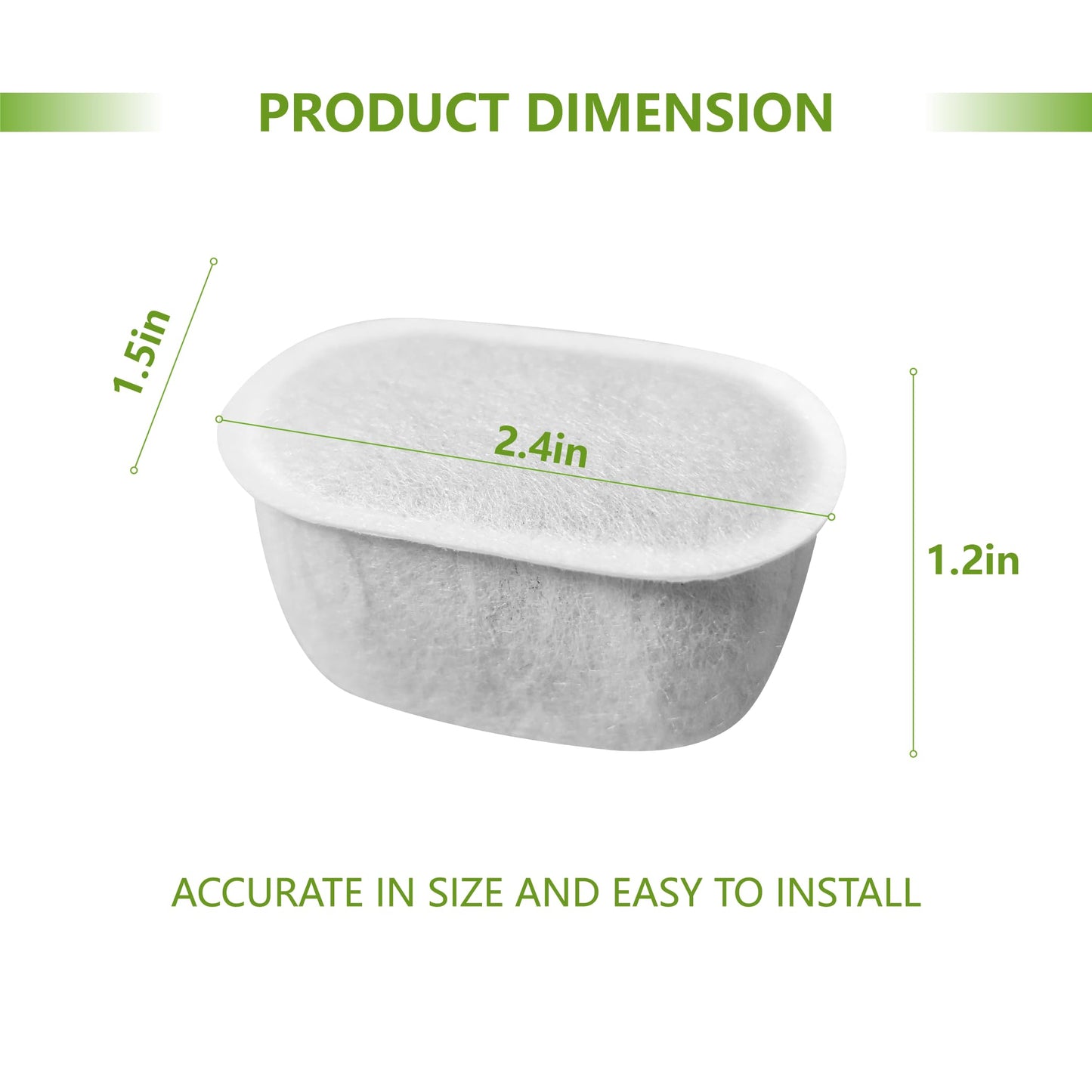 Filtros de Repuesto TOGGATH para Fuente de Agua para Gatos, Compatibles con W300 W300B W500, Automática, 64 oz/2 L, 78 oz/2.1 L y 122 oz/3.5 L, Paquete de 6