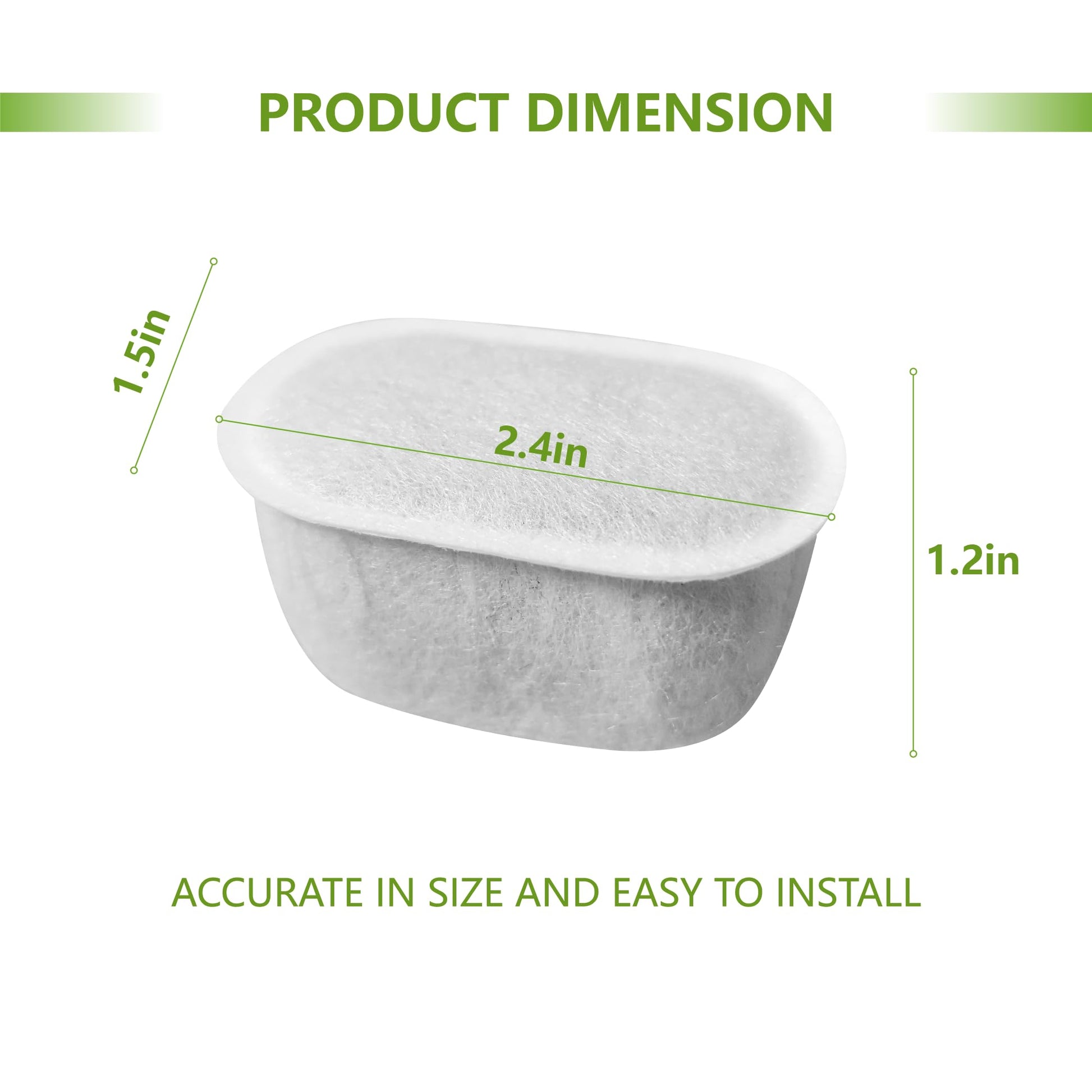 Filtros de Repuesto TOGGATH para Fuente de Agua para Gatos, Compatibles con W300 W300B W500, Automática, 64 oz/2 L, 78 oz/2.1 L y 122 oz/3.5 L, Paquete de 6