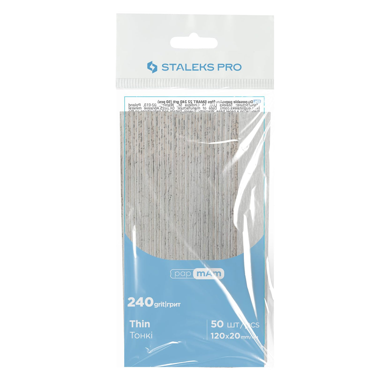 Staleks Limas De Uñas Desechables Pro Smart 22 Papmam (Grano 240, 50 Unidades) – Fundas Abrasivas De Espuma Suave Sin Pegamento Con Óxido De Aluminio Para Pulir Y Preparar Las Uñas