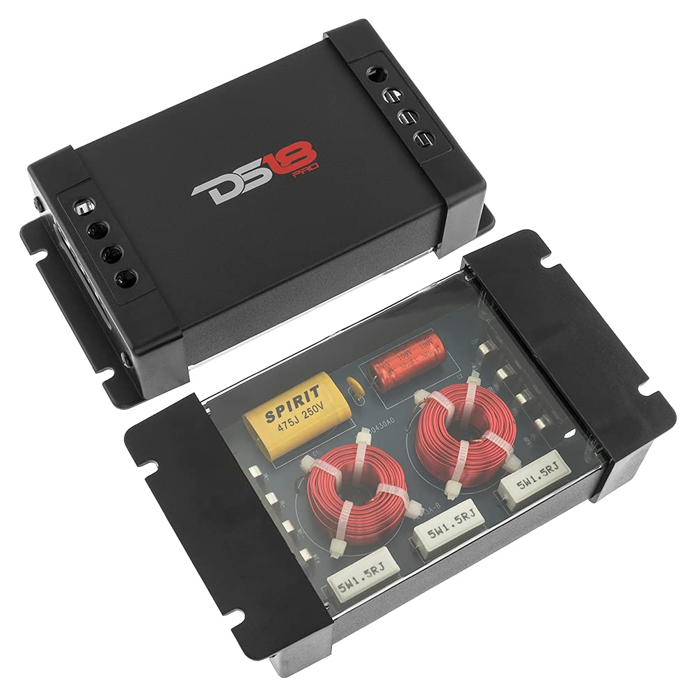 Crossover Pasivo de Dos Vías DS18 Negro 300W para Audio de Auto