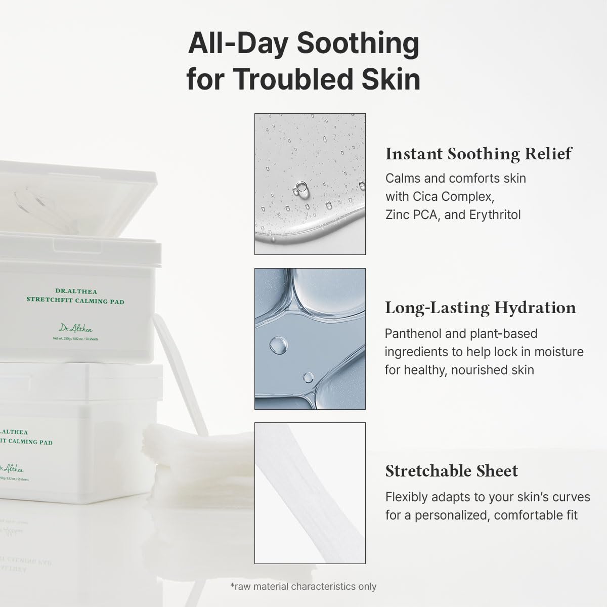 Dr.Althea Stretchfit Calming Pad 50 PCS