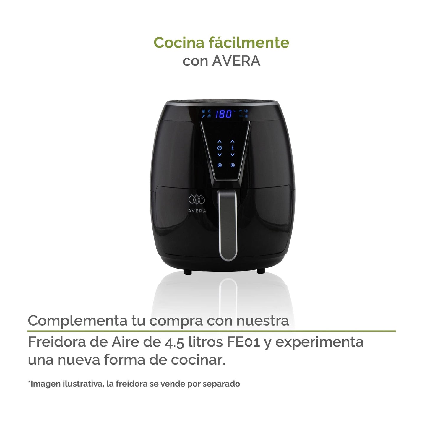 AVERA Cafetera Espresso y Capuchino con Espumador de Leche, Automatica, Incluye 2 Tazas, Tanque de Agua 800ml, 15 Bares, Color Negro y Acero Inoxidable, CAF03
