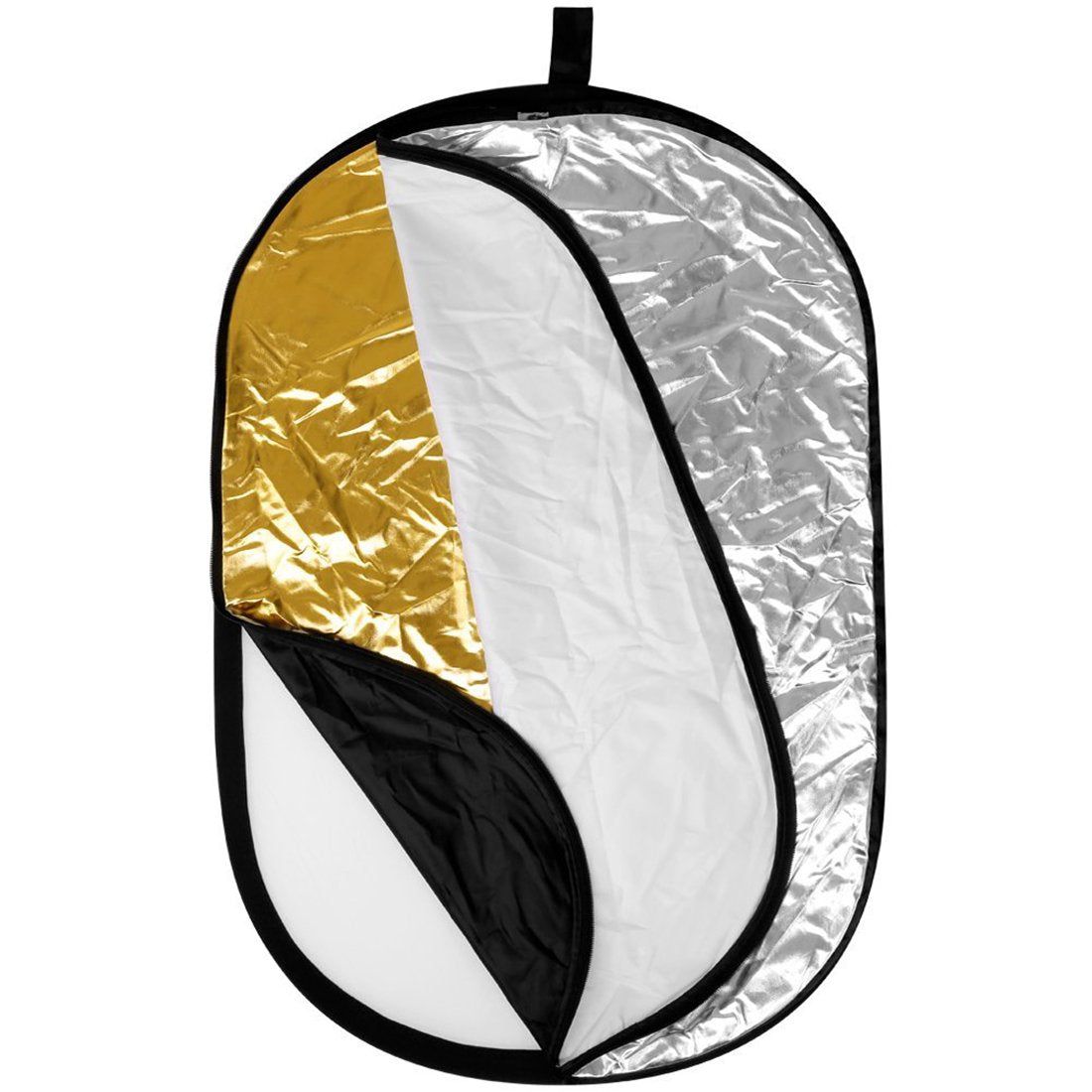 Fondo plegable 5 en 1 35 x 47pulgada Reflector Fotografía Estudio fotográfico Portátil plegable ovalado Reflectores de luz grandes / Difusor Kit de accesorios con estuche de transporte para cámara exterior Iluminación Vedio