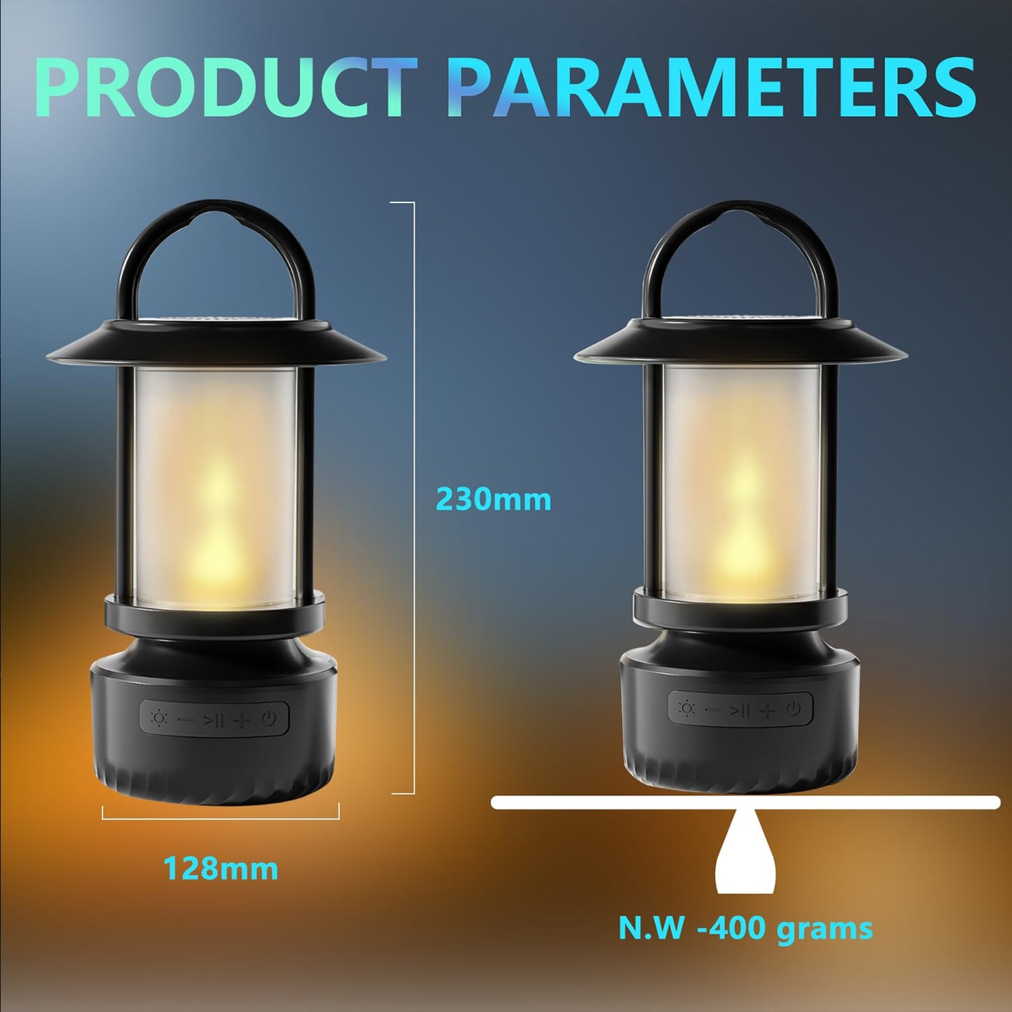 Altavoz Bluetooth al aire última intervensión, linterna de camping, altavoz impermeable para acampar, luz nocturna que se puede utilizar para la decoración de patios, porches, jardines, patios