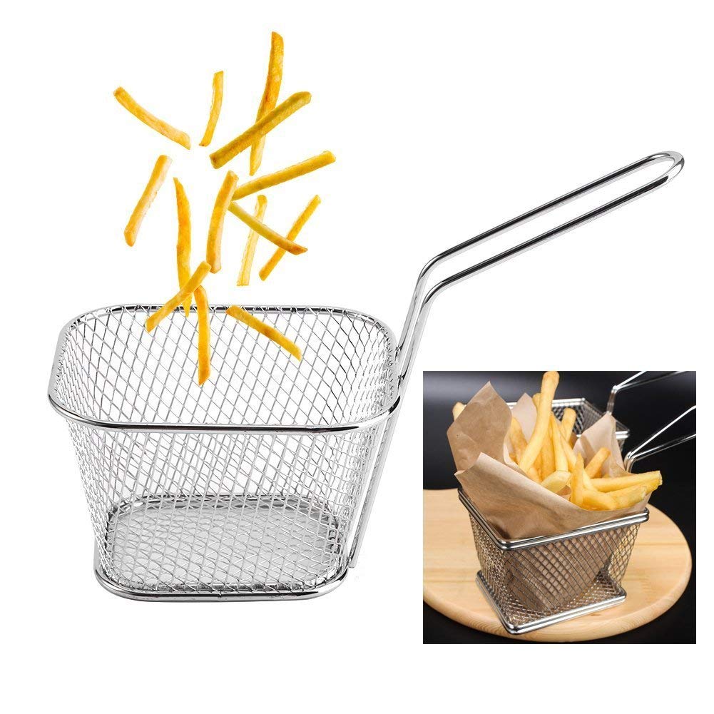 Cestas para Servir de Acero Inoxidable Mini Cuadrado para Cocina