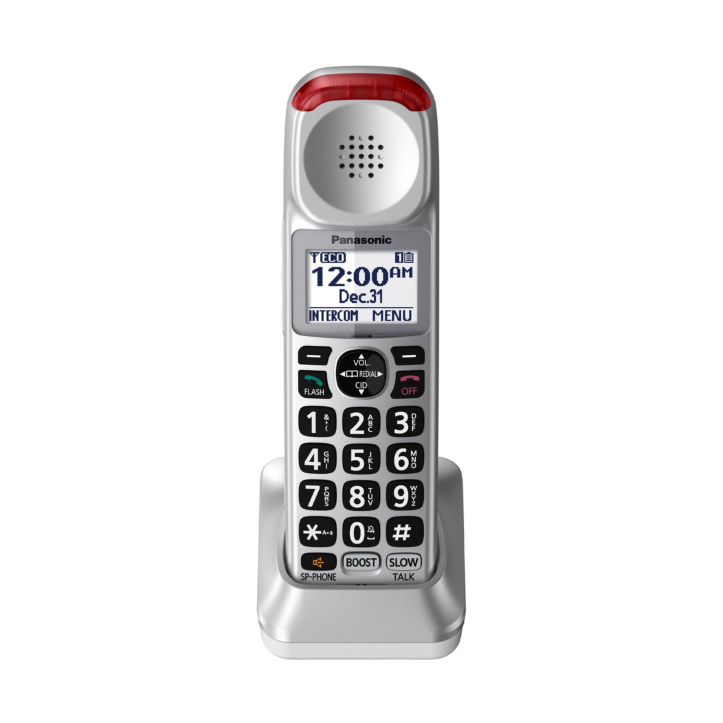 Panasonic kx-tgm450s Amplified teléfono inalámbrico con contestadora Digital, 1 Handset, Plata, Auricular Adicional Opcional para KX-TGM450S, Plateado
