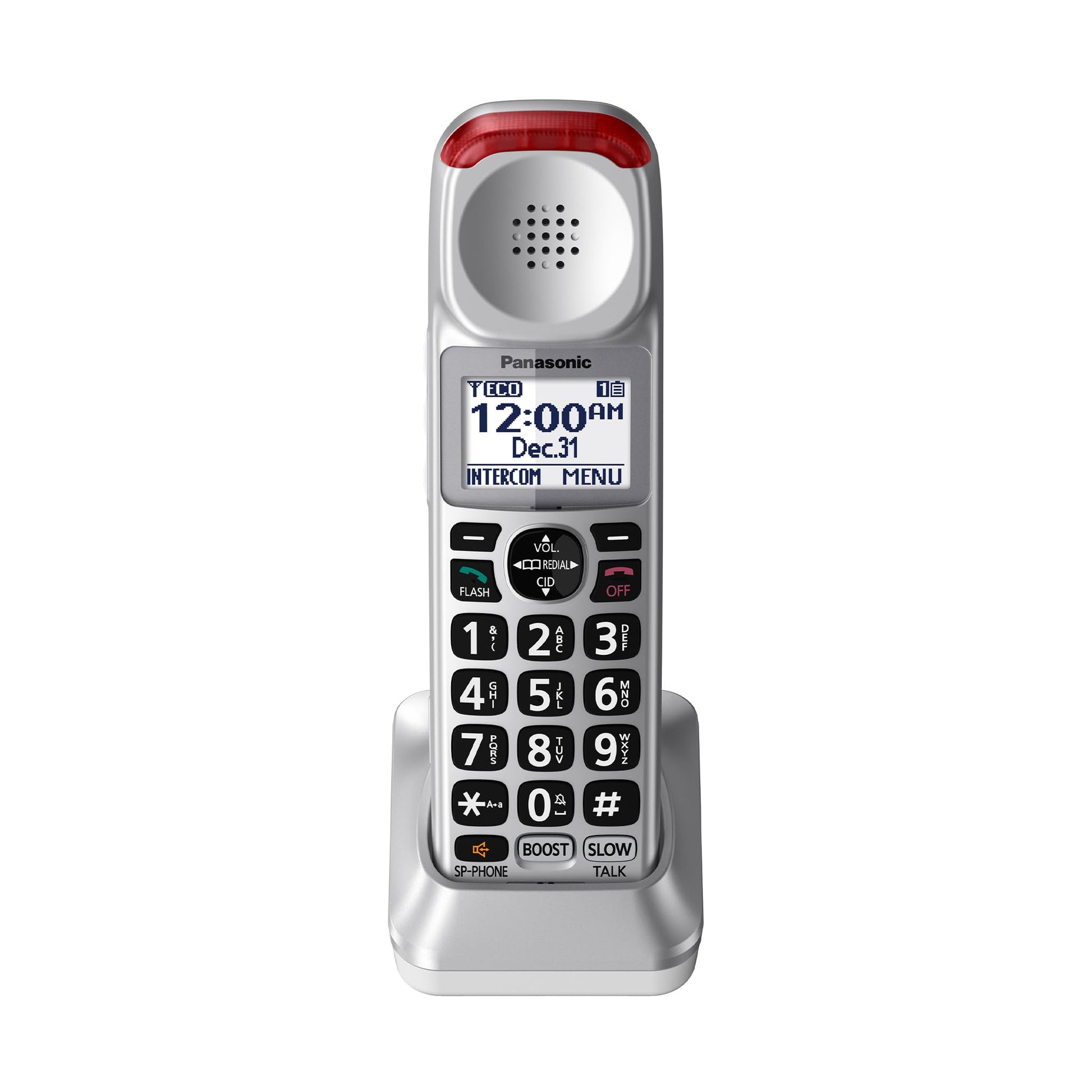 Panasonic kx-tgm450s Amplified teléfono inalámbrico con contestadora Digital, 1 Handset, Plata, Auricular Adicional Opcional para KX-TGM450S, Plateado