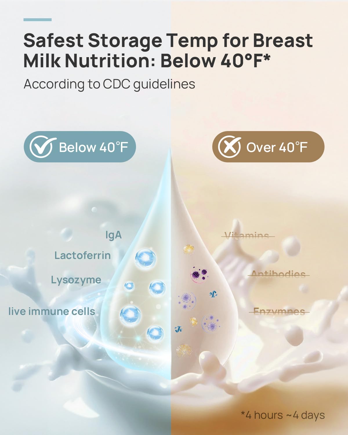 Papablic Innovador enfriador de leche materna de 360° CapsuleChill para almacenamiento seguro de 24 horas, enfriador portátil de leche materna sin estrés de 20 onzas con 2 biberones de acero