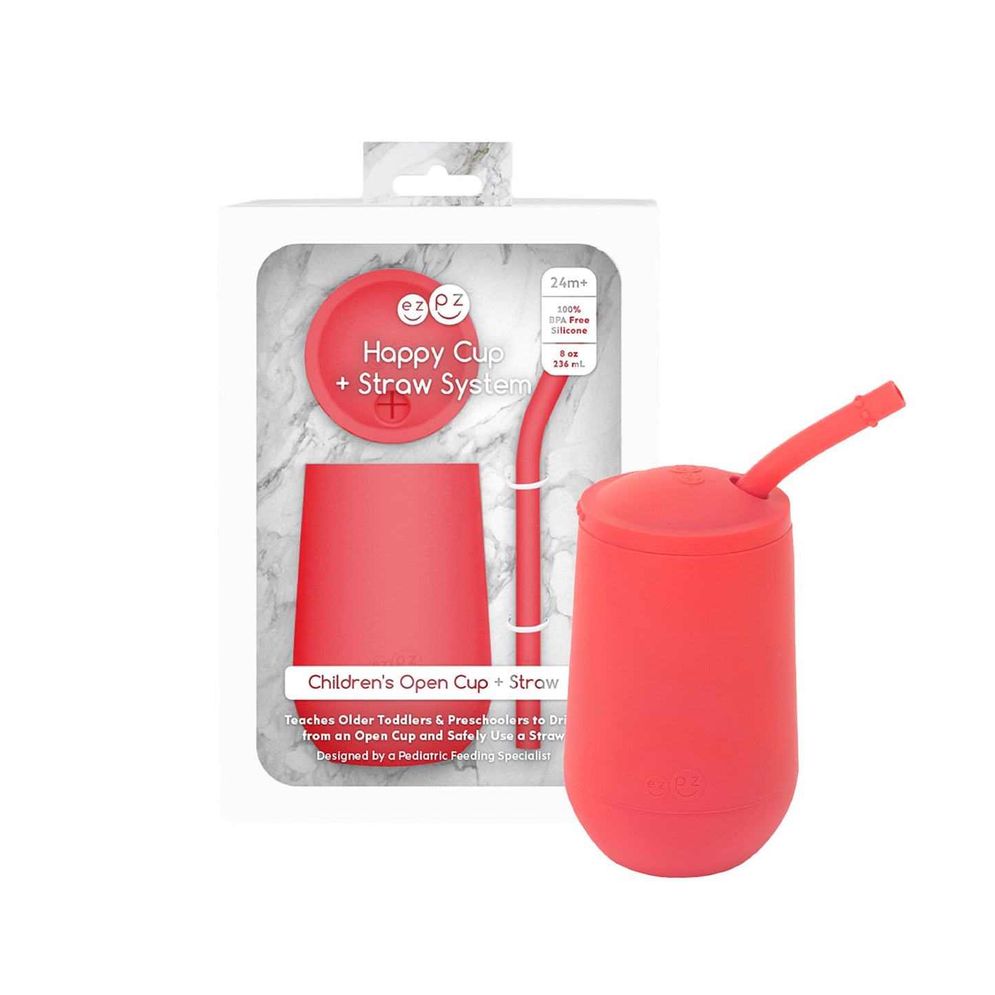 EZPZ Vaso Con Popote Niños y Preescolares de Mas de 24 Meses. (Coral)