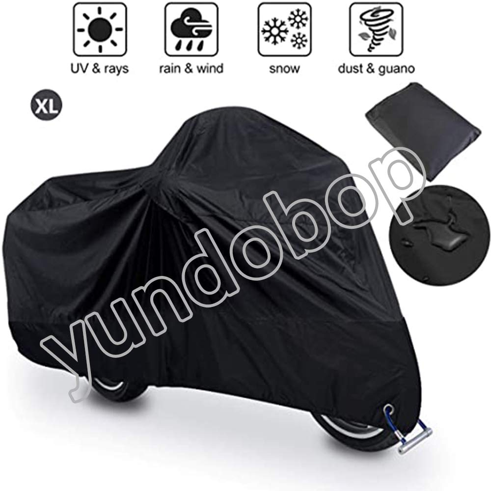 Funda para Motocicleta Impermeable protector 190T - Polvo, lluvia, escombros y cubierta resistente al agua con protección UV(XL)