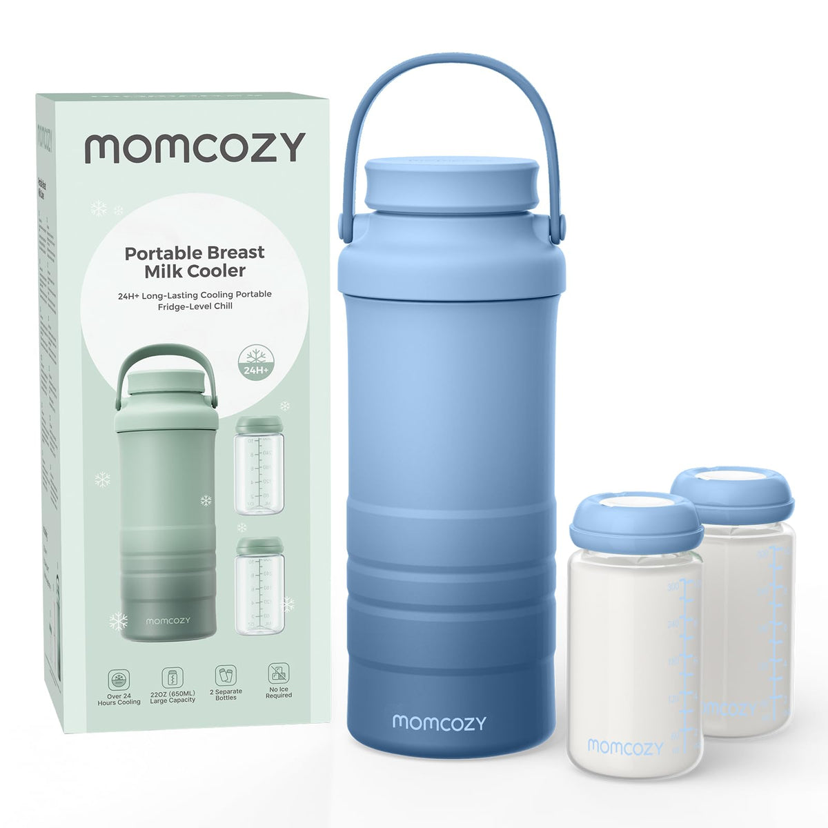 Momcozy Bolsa enfriadora portátil de 560ml para leche materna de 24H para exteriores, productos esenciales para recién nacidos