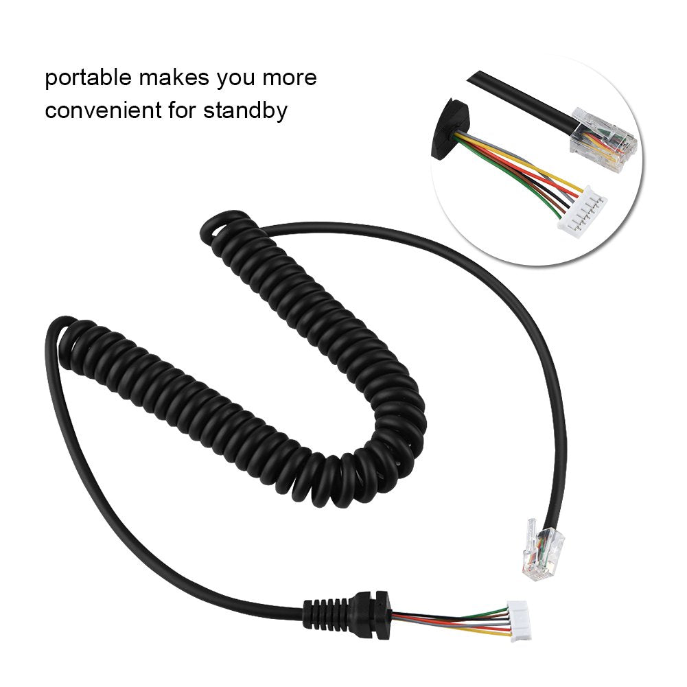 Bewinner Cable de micrófono de Repuesto para MH-48A6J, FT-7800, FT-8800, FT-8900, FT-7100M, FT-2800M, FT-8900R, Cable de Micrófono de Mano MH-48