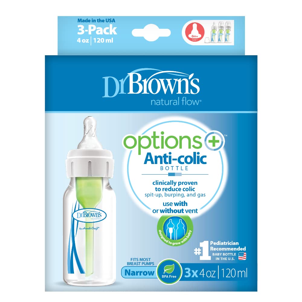 Dr. Brown's Options Narrow Bottle, 3 pack, clear, 4 ounce