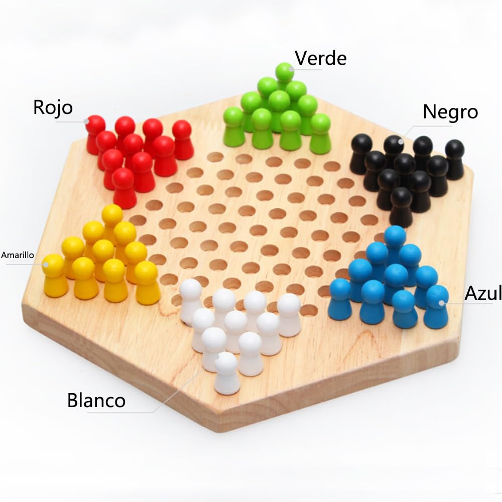 Juego de Mesa NACOOL Azul Damas Chinas Estratégico Familiar y Duradero