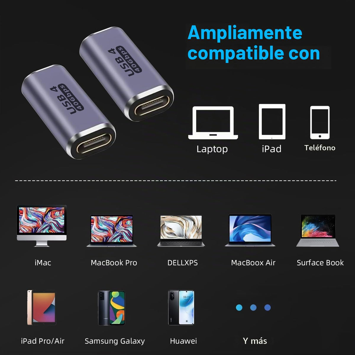 Adaptador USB C GHQXZT 100W con Visualización de Video 8K 60Hz