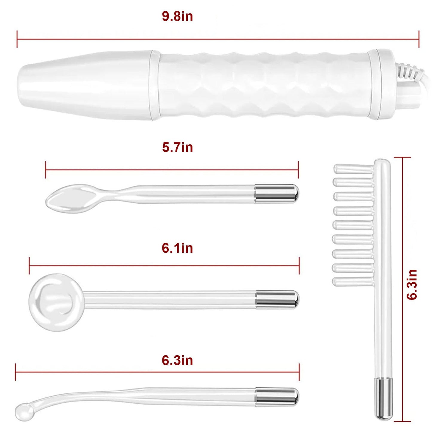 Bedpaws Máquina Facial de Alta Frecuencia Portátil de Mano con 4 Tubos Diferentes para Cuidado de la Piel