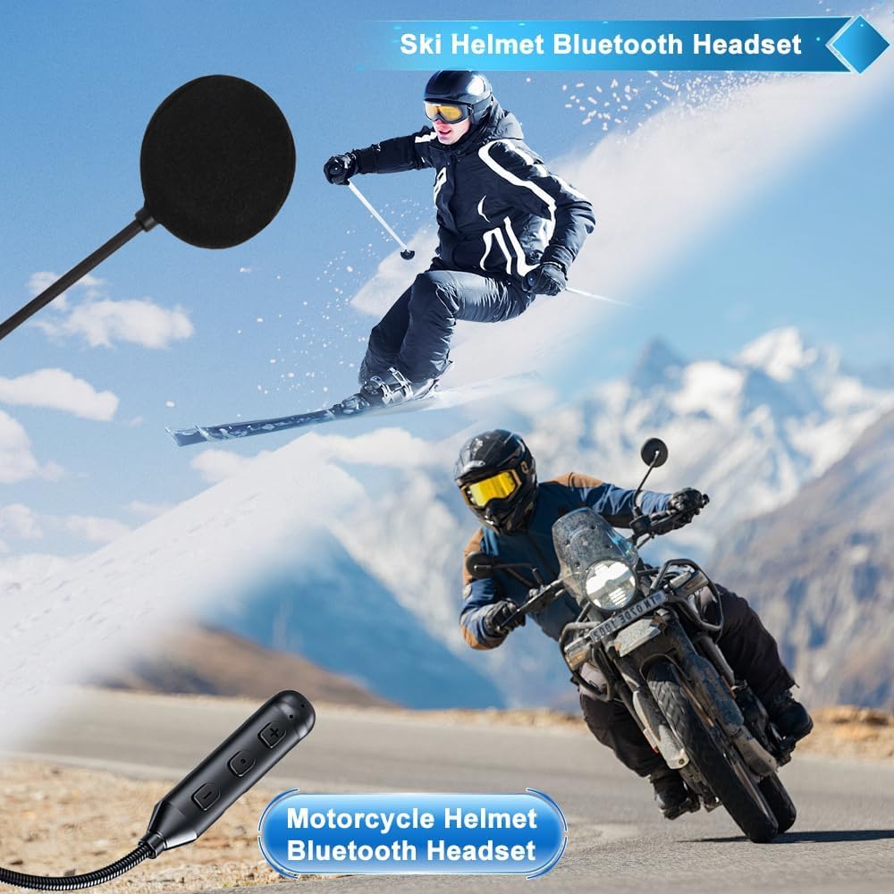 OBEST Auriculares Bluetooth para Motocicleta con Micrófono, Intercomunicador para Casco, Audífonos para Casco de Moto con Control de Ruido Estéreo HiFi, para Asistente de comunicación, Manos Libres