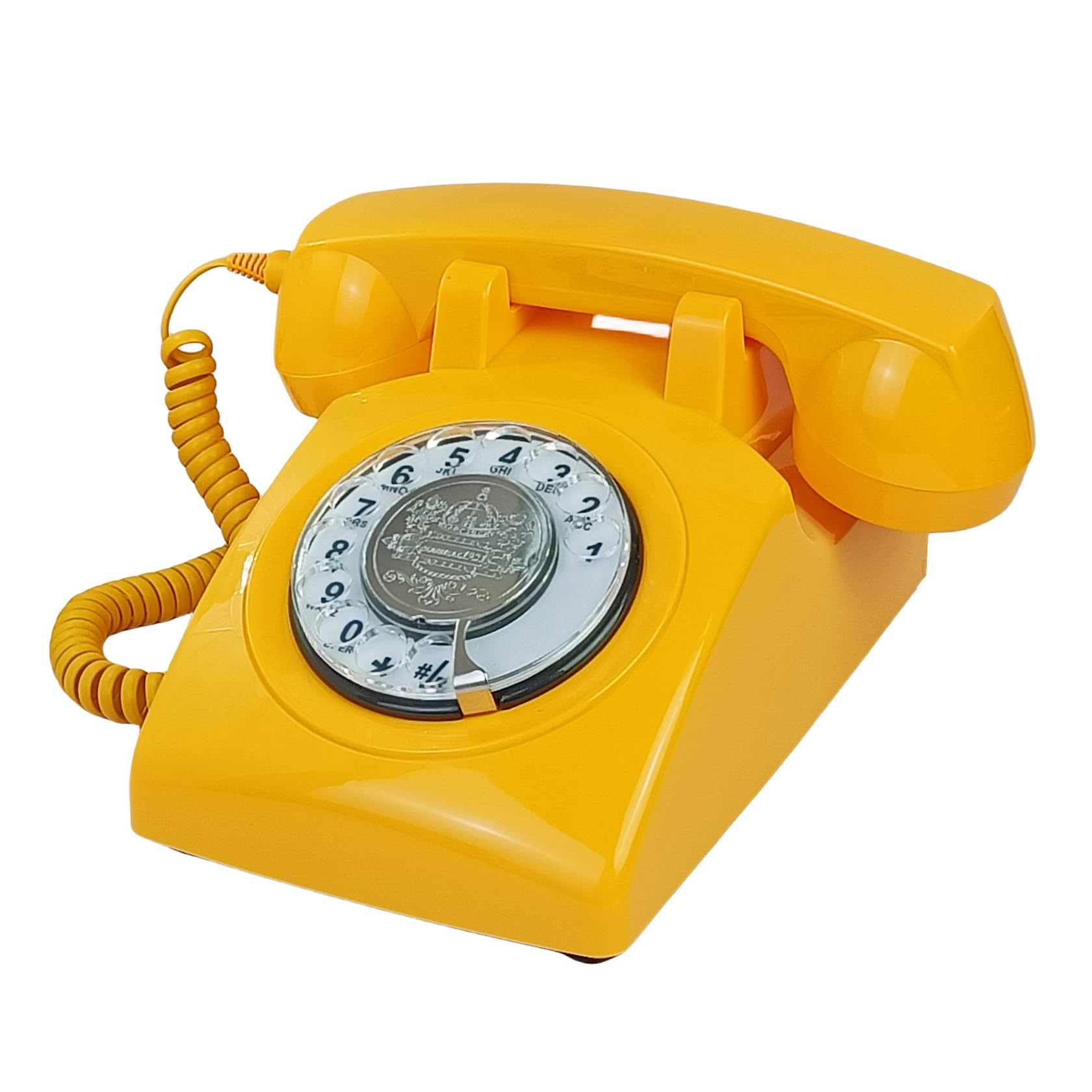 Teléfono retro con cable, teléfono fijo TelPal con teclado de esfera giratoria antiguo, teléfonos clásicos de los años 80, para regalo