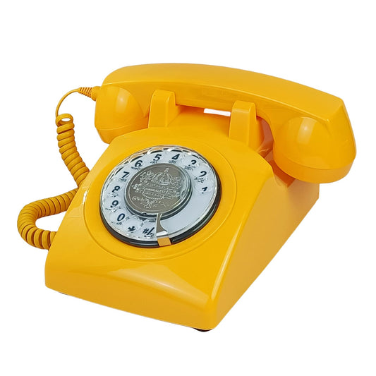 Teléfono retro con cable, teléfono fijo TelPal con teclado de esfera giratoria antiguo, teléfonos clásicos de los años 80, para regalo