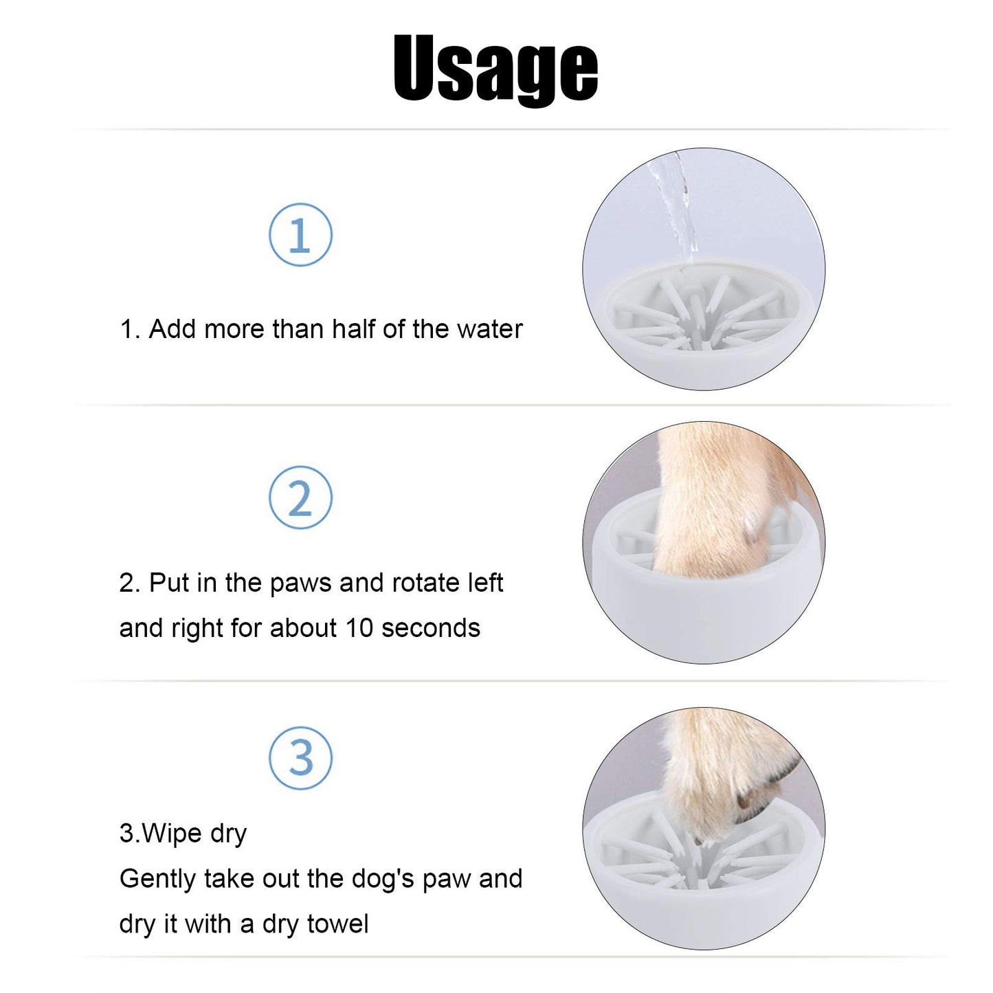Lavadora de Patas de Perro, Taza de Lavado de Patas de Perro, rotación de 360 ° para Patas limpias para Perros(Rosado)