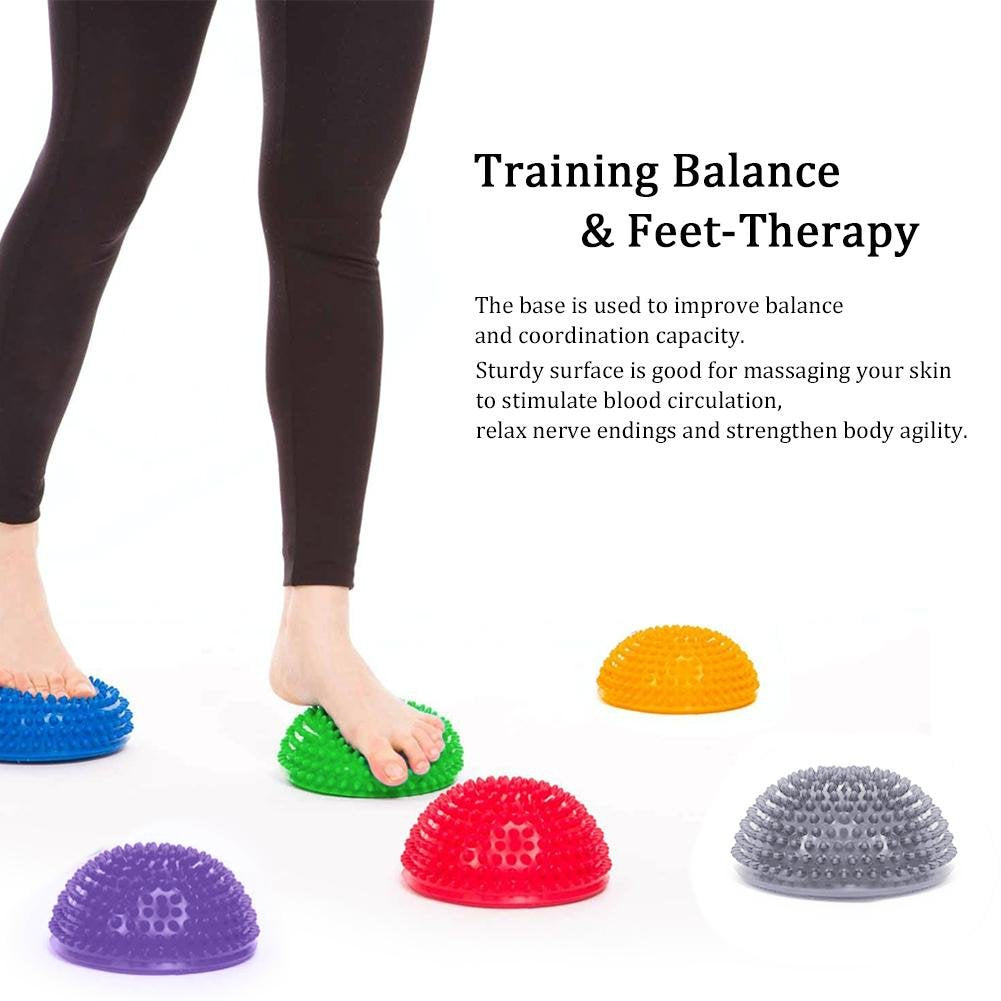 Disco De Equilibrio Meia Bola,Balancin Terapeutico,Pelota De Yoga De PVC,Medias Inflables De PVC Bolas De Yoga Punto De Masaje Fitball Ejercicios Entrenador Fitness Balance Ball(Púrpura)