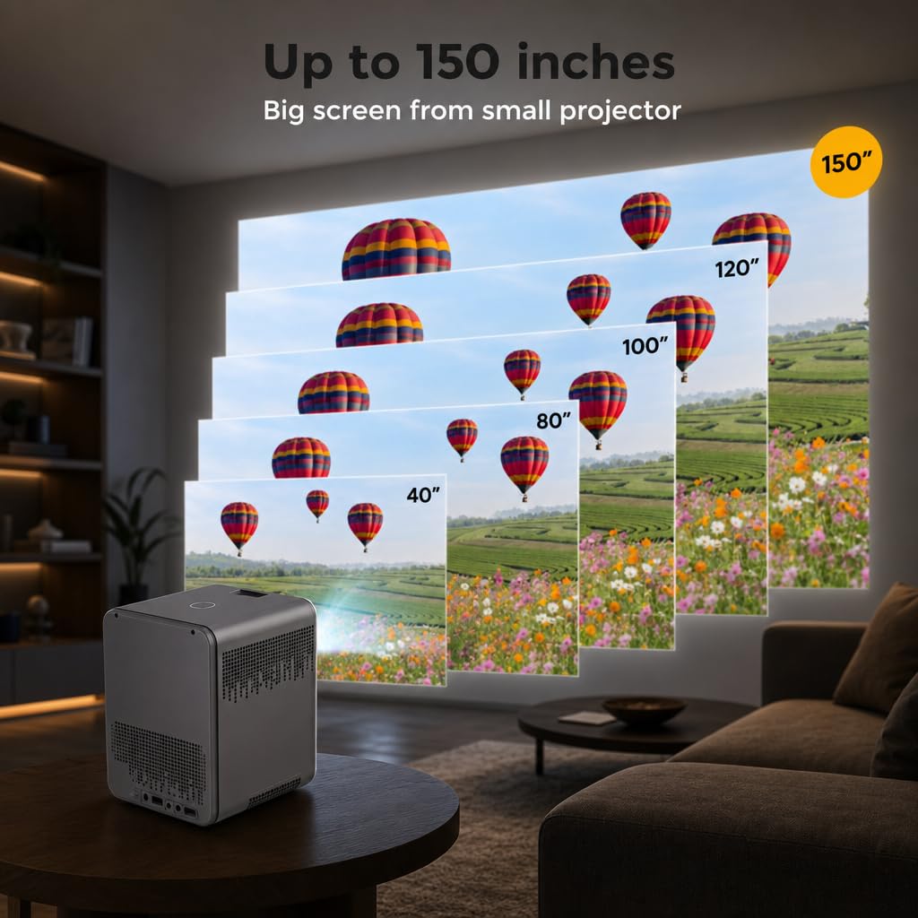 KODAK FLIK HD10 Proyector inteligente con Android TV, 1080p Full HD portátil WiFi Proyector Bluetooth, Netflix y YouTube, Google Assistant Remote, iOS y Android Mirroring