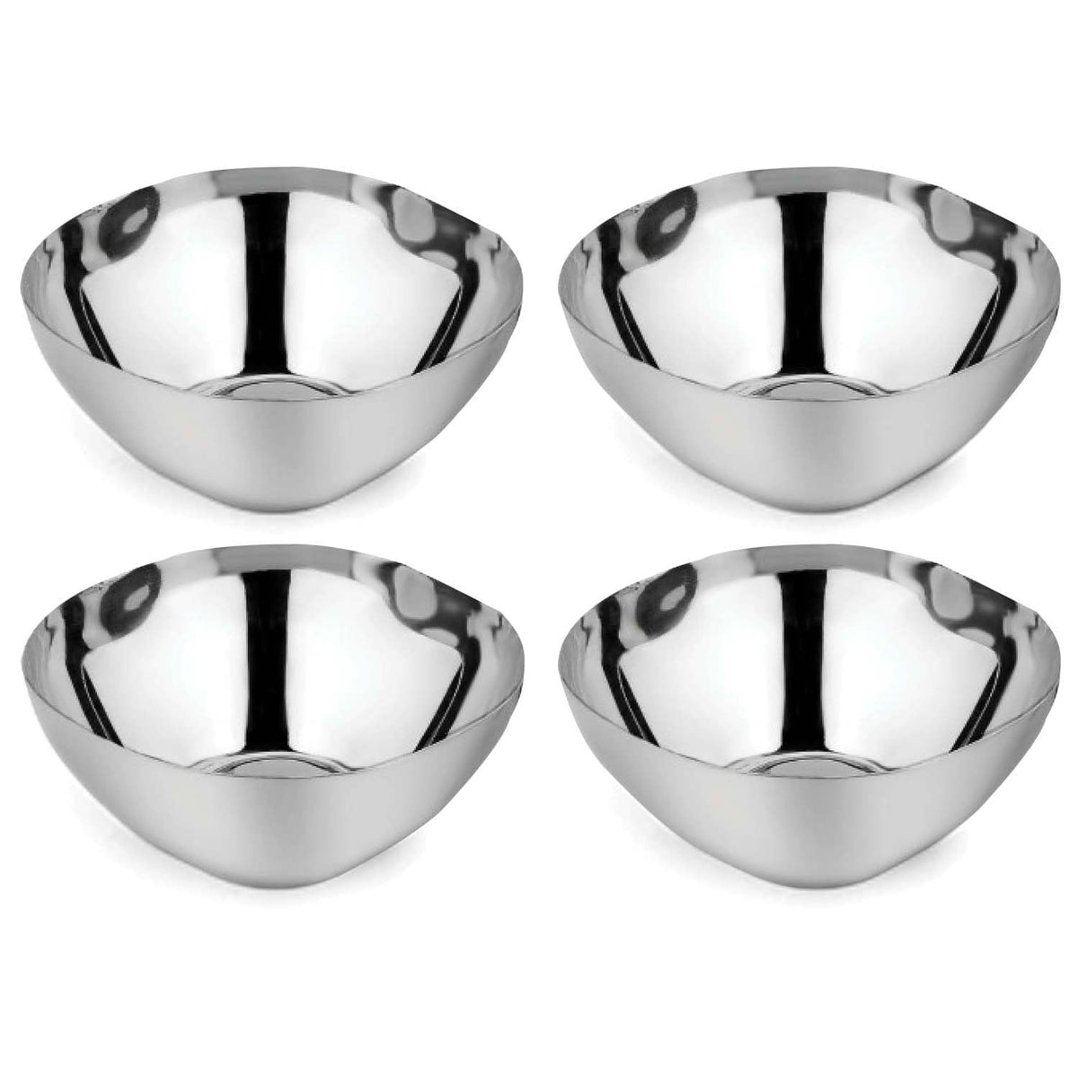 Ahimsa - Cuencos de acero inoxidable para niños, 12 onzas, plata