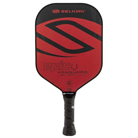 Paleta de Pickleball Selkirk Sport Vanguard Epic Ligero Rojo de Fibra de Carbono