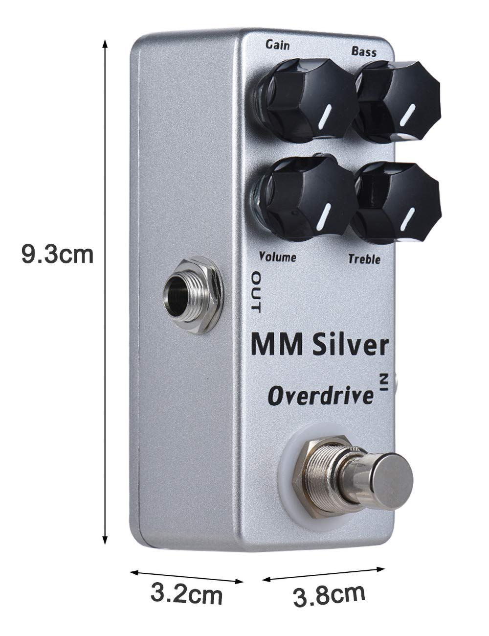 Pedal de Efecto Guitarra Eléctrica YMUZE Moskyaudio Mini Plateado Overdrive