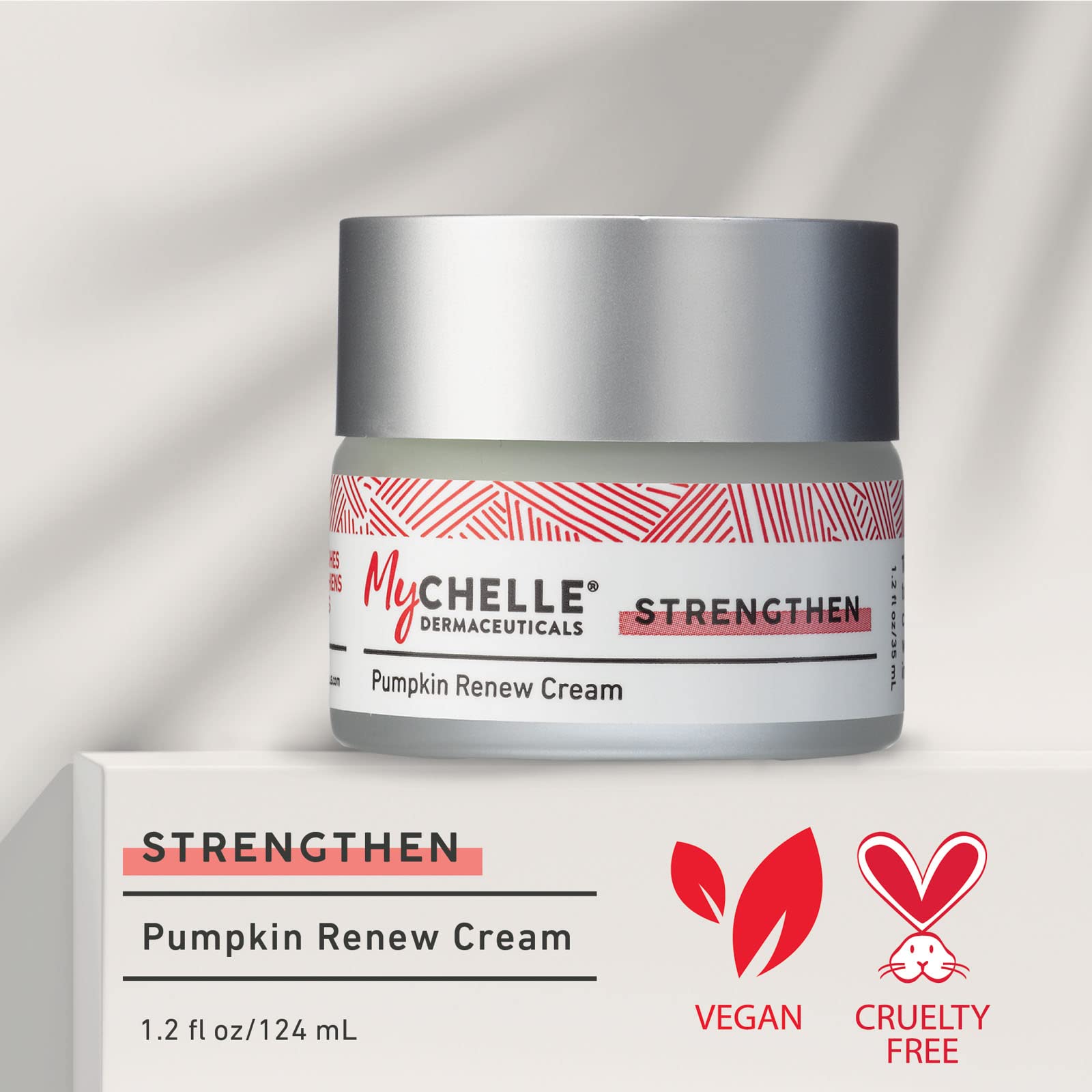 MyChelle Dermaceuticals Crema renovadora de calabaza - Hidratante rico en antioxidantes con manteca de karité para todos los tipos de piel, sin crueldad, sin fragancia, 1.2 onzas líquidas
