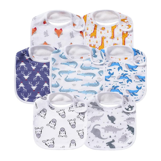 Baberos Absorbentes Gelisite Blanco Paquete de 7 para la Dentición de Bebé