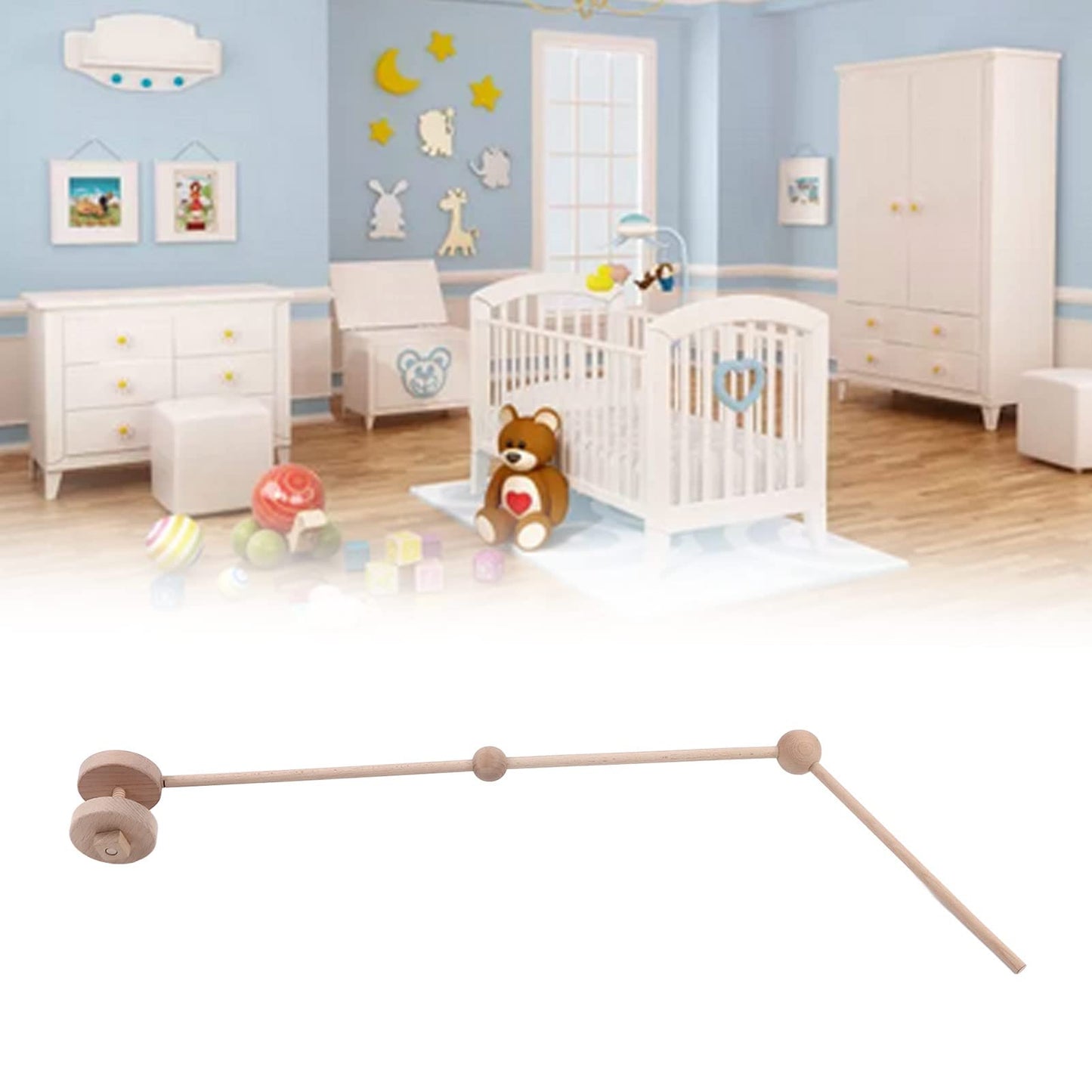 GLOGLOW Soporte para móvil de Cuna de Bebé, Brazo de para Móvil de Cuna Colgante, Soporte para móvil de Cuna de Bebé, Brazo para móvil Hecho a Mano para decoración de