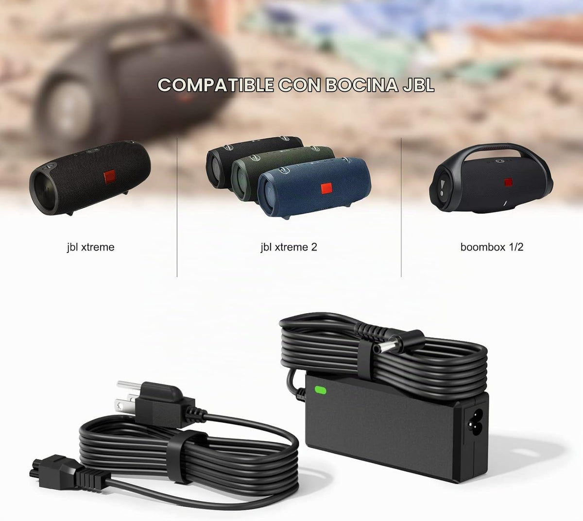 Cargador JBL Boombox Xtreme Negro Impermeable para Altavoz Bluetooth