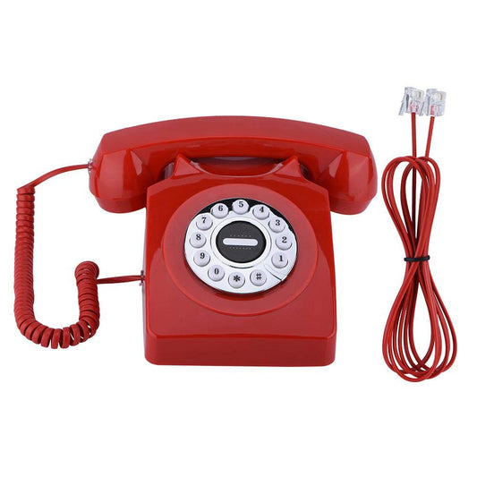 Naroote Números de teléfono Antiguos Antiguos Almacenamiento Teléfono Claro de Sonido Retro para decoración clásica del hogar(Rojo)
