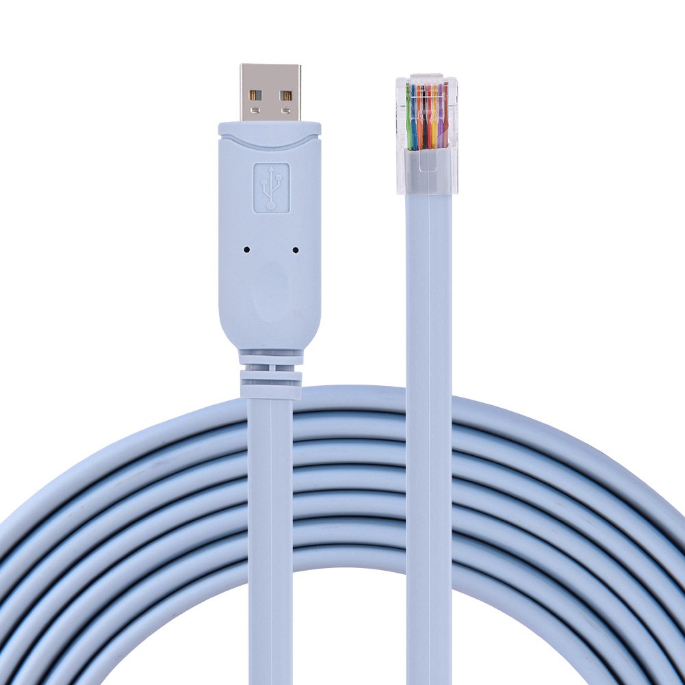 Cable USB a RJ45 Richer-R USB2.0 Macho a Macho Plano para Routers y Switches Cisco, Huawei, Juniper, 3COM, Ruijie