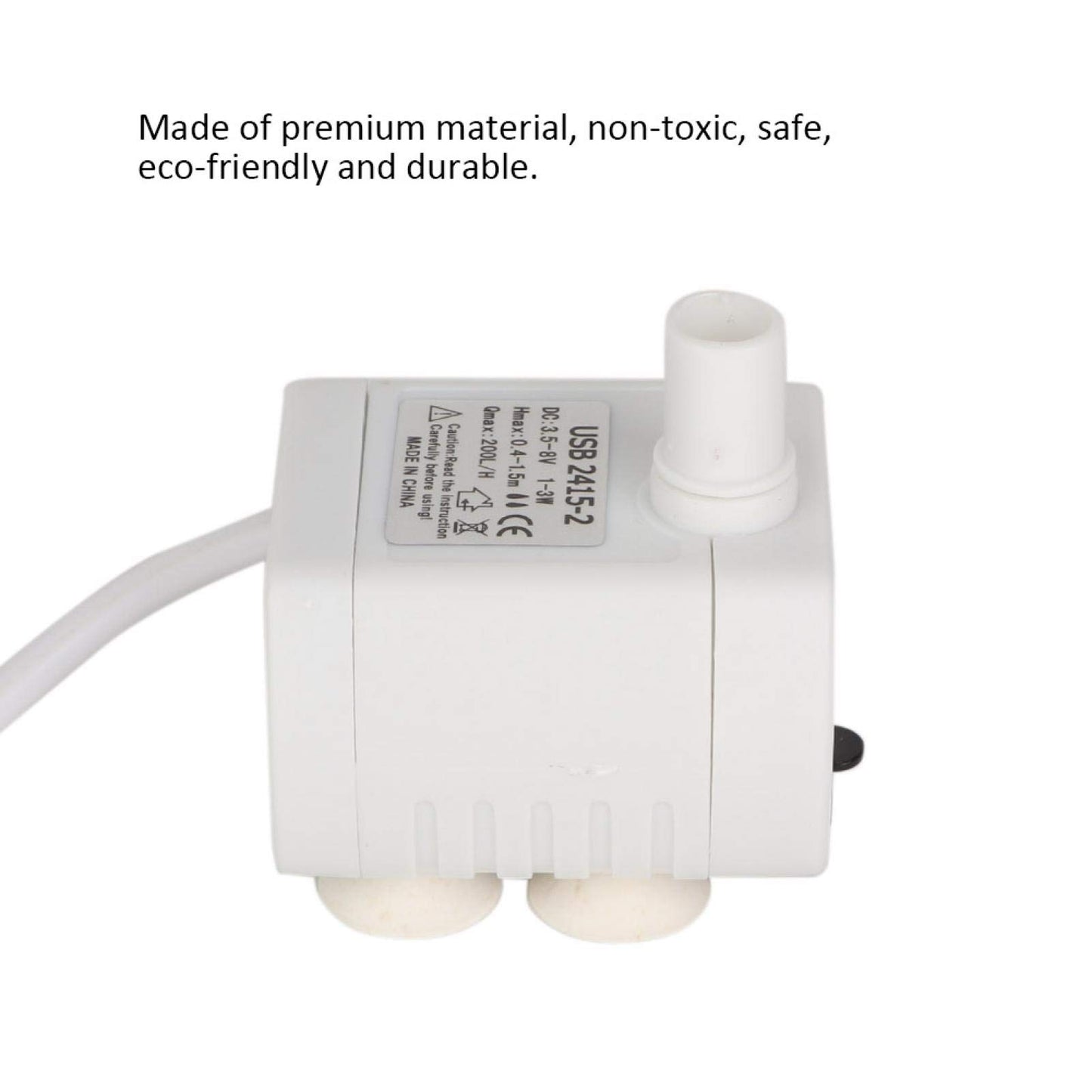 Bomba de fuente para mascotas, Mini bomba USB 200L / H Bomba de agua sumergible para pecera Acuario Dispensador de agua para mascotas