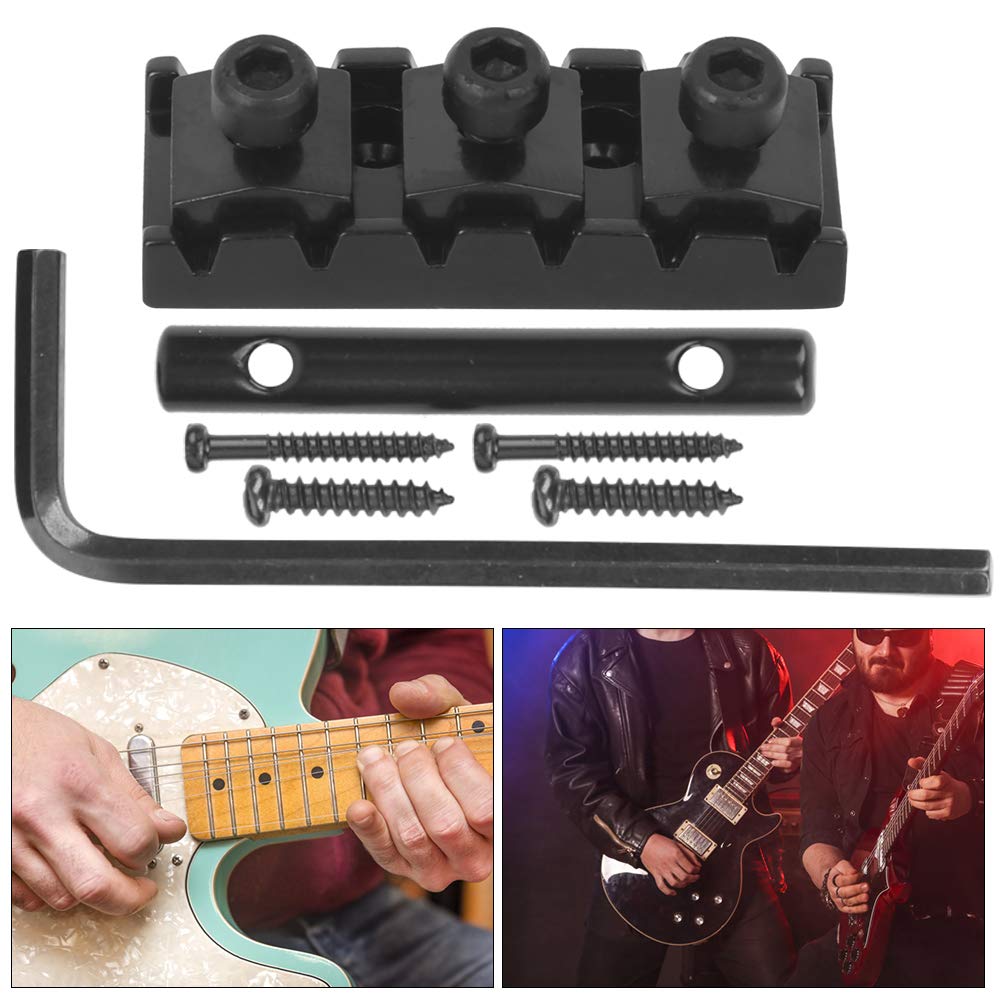 Tuerca de bloqueo de cuerda de guitarra de 6 cuerdas Tuerca de cuerda de guitarra eléctrica de 42 mm con tornillos de montaje y llave(GE99) accesorios de juego