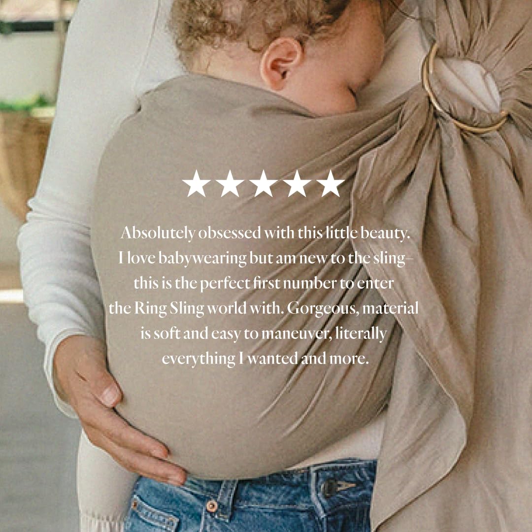 WildBird - Portabebés tipo fular con anillas - Desde recién nacidos hasta 35 libras - Para mamás, papás y cuidadores - Fibras de lino belga 100% naturales - Versátil y ajustable Alondra del desierto