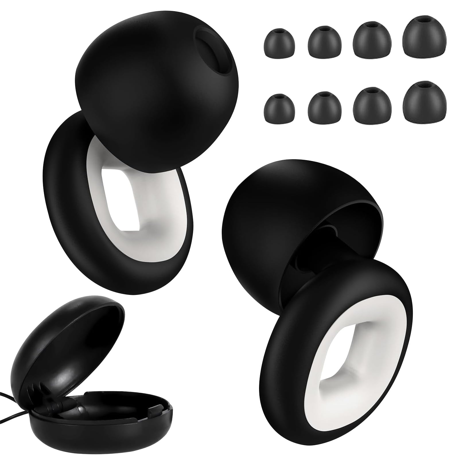 Tapones de Oídos Reutilizables SNR 32 dB Protectores Auditivos para Dormir y Concierto para Alta Concentración