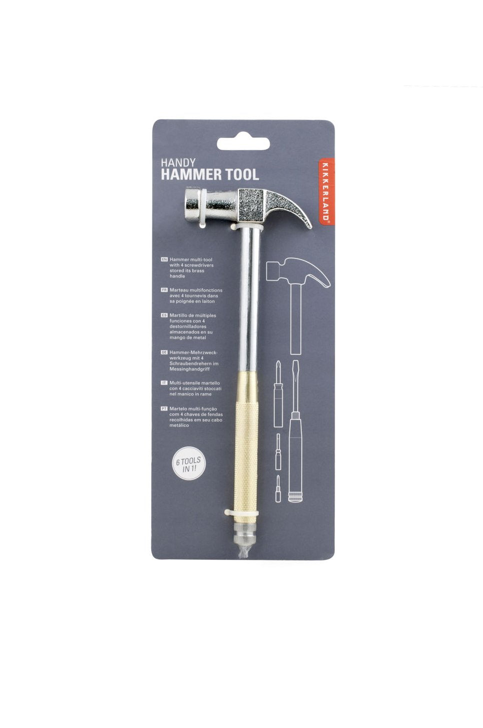 Martillo Multiherramienta KIKKERLAND Dorado 6 en 1