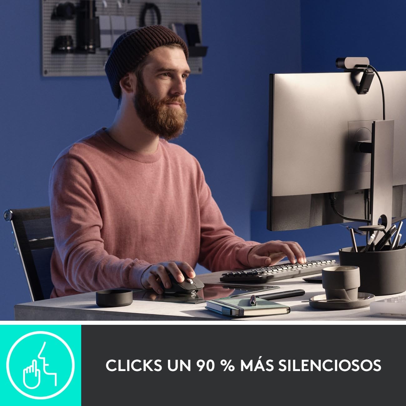 Logitech MX Master 3S Mouse Inalámbrico de Desempeño, Scrolling Ultra-rápido, 8K dpi, Seguimiento sobre Vidrio, Clics Silenciosos, USB-C, Bluetooth