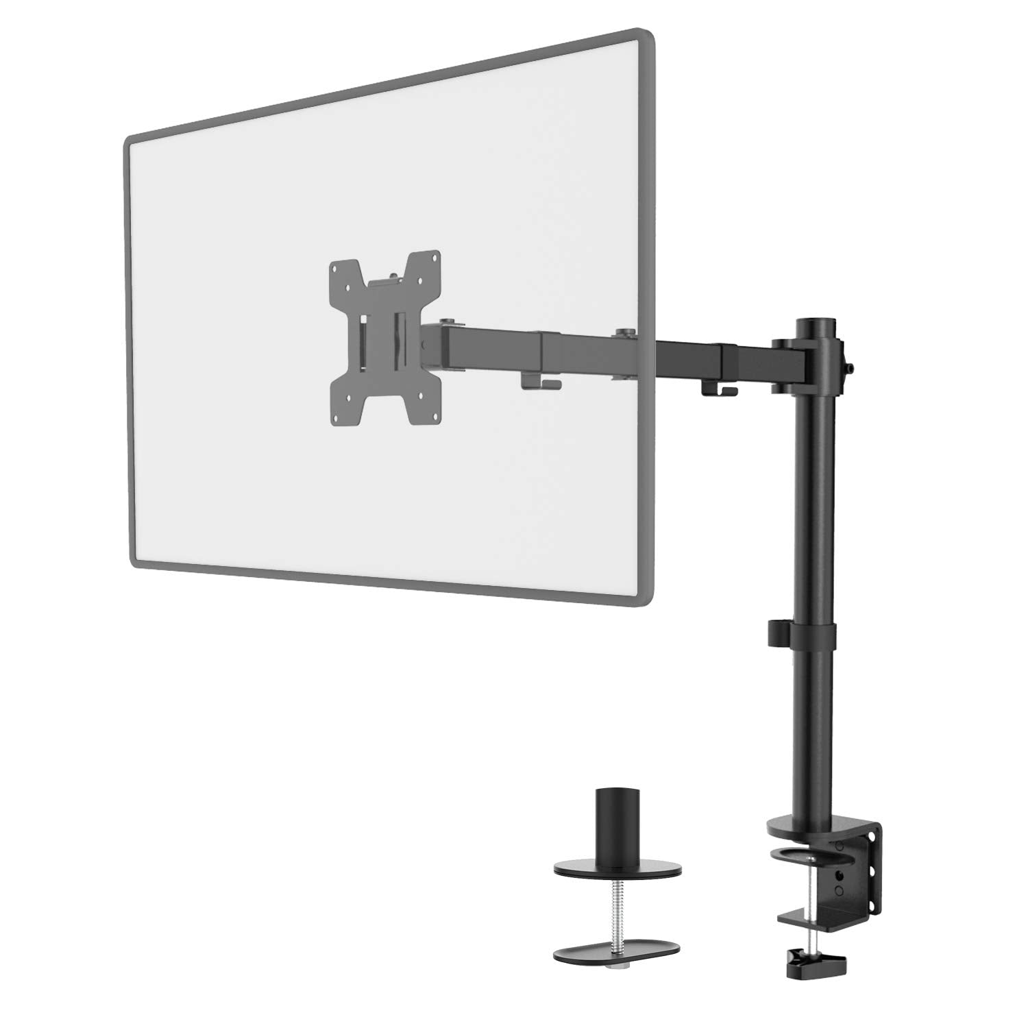 Soporte Monitor Individual WALI Negro Ajustable para Escritorio y VESA 75 & 100mm