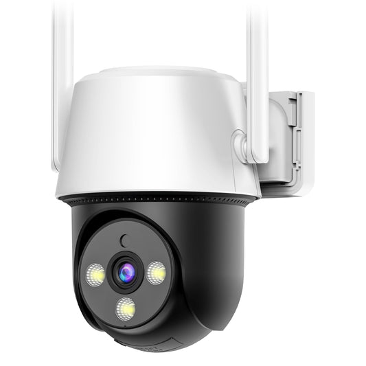 Cámara de Seguridad Exterior EASYTAO 3MP 2K WiFi 5Ghz en Blanco con Panorama 360 Grados Compatible con Alexa