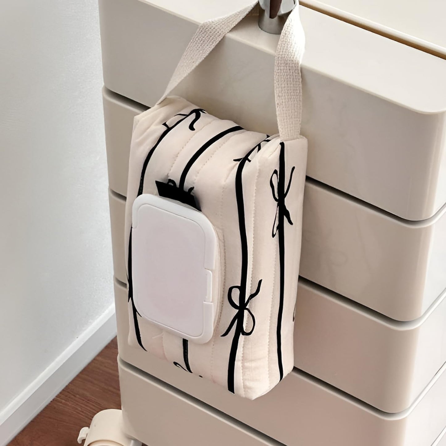 AGLOO - Dispensador de toallitas para bebé – Bolsa portátil de almacenamiento de pañuelos húmedos para viajes, soporte recargable para pañales para coche y carriola, bolsa reutilizable para colgar