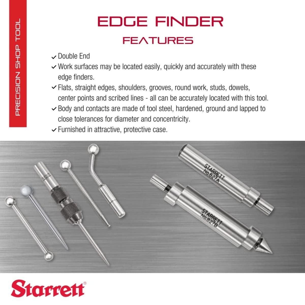 Buscador de Bordes Starrett 827B Gris Doble Fin